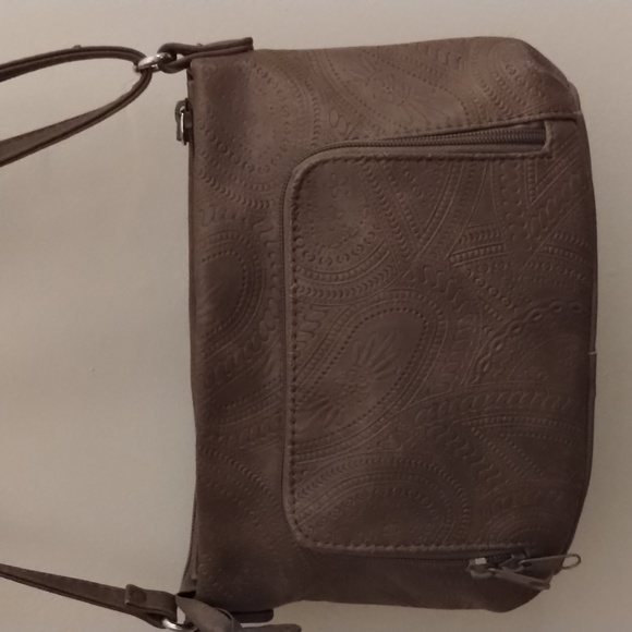 Source Unknown Handbags - CROSSBODY PURSE, BROWN, DECORATIVELY STITCHED LOTS OF NICE DETAILS
